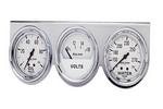 GAUGE CONSOLE, OILP/WTMP/VOLT, 2-5/8", 100 PSI/280 F/16V, WHT DIAL, CHROME